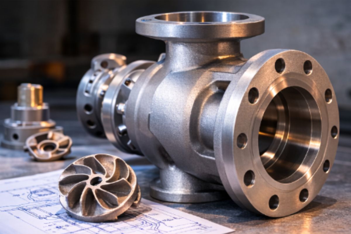 Investment casting process creating complex valve geometries for the petrochemical sector