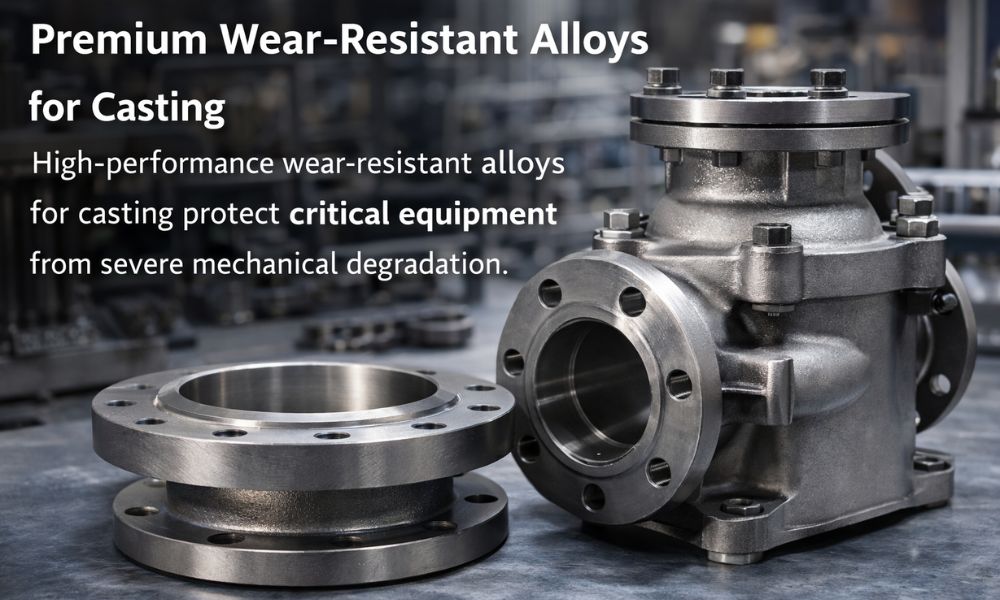 Heavy industrial components produced using wear-resistant alloys for casting