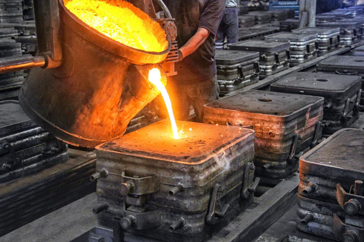 Industrial casting manufacturer producing heavy-duty metal parts for factory automation